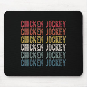 Funny Chicken Jockey Stacked Repeat Font Fun Gag M Mouse Mat