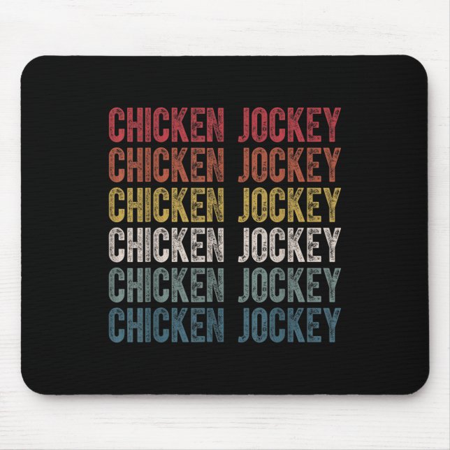Funny Chicken Jockey Stacked Repeat Font Fun Gag M Mouse Mat (Front)
