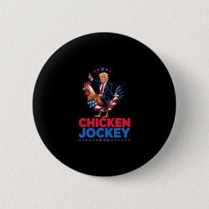 Funny Chicken Jockey Trump Meme  6 Cm Round Badge