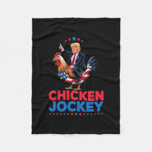 Funny Chicken Jockey Trump Meme Fleece Blanket
