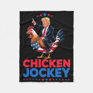 Funny Chicken Jockey Trump Meme  Fleece Blanket
