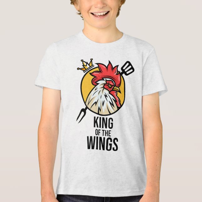 Funny Chicken King Wings Fans Bbq Drumstick Gift F Tri-Blend Shirt (Front)