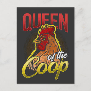 Funny Chicken Lady Animal Hen Farming Postcard