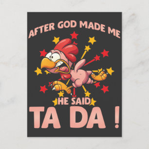 Funny Chicken Lady Crazy Hen Farming Woman Postcard