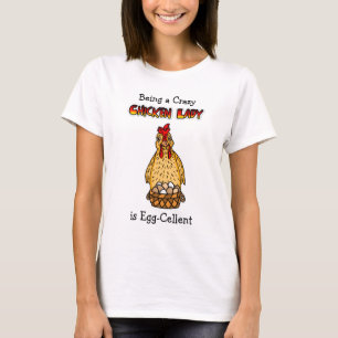 Funny Chicken Lady Humour T-Shirt