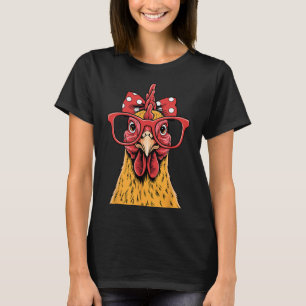 Funny Chicken Lady Rooster Hen Wearing Ndana Women T-Shirt