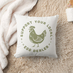 Funny chicken lover cottagecore farmcore aesthetic cushion