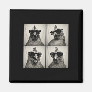 Funny Chicken Lover Cute Farm Animal Photo Booth Magnet