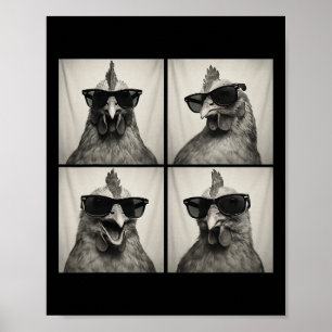 Funny Chicken Lover Cute Farm Animal Photo Booth Poster
