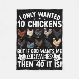 Funny Chicken Lover Farming Men Women Poultry Farm Fleece Blanket