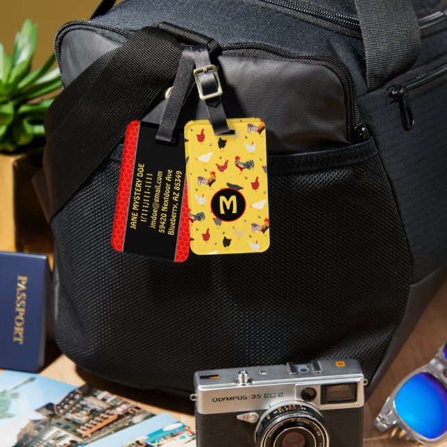 Funny Chicken Luggage Tag (Front & Back)