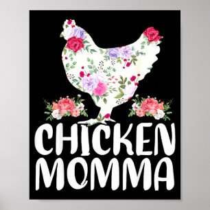 Funny chicken momma shirt for women mother's day poster