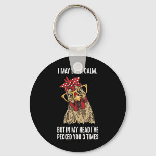 Funny Chicken Mum In My Head I've Pecked You 3 Tim Key Ring