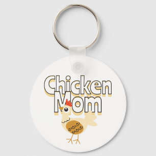 Funny Chicken Mum Personalised Key Ring