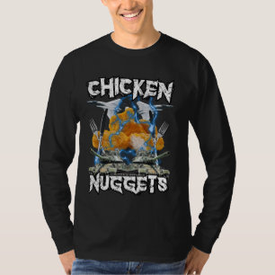 Funny Chicken Nugget Bootleg Hardcore Flames Meme T-Shirt