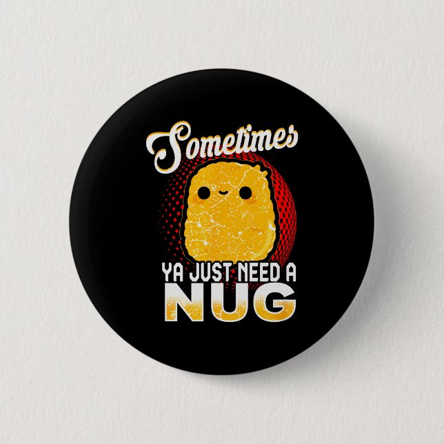 Funny Chicken Nugget Fast Food Costume  6 Cm Round Badge (Front)