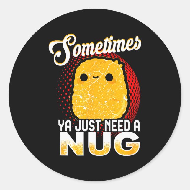 Funny Chicken Nugget Fast Food Costume  Classic Round Sticker (Front)