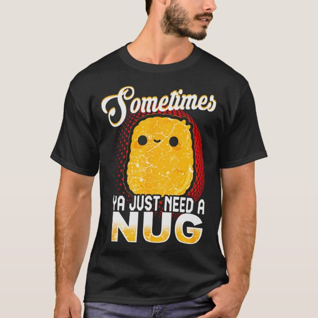 Funny Chicken Nugget Fast Food Costume  T-Shirt (Front)