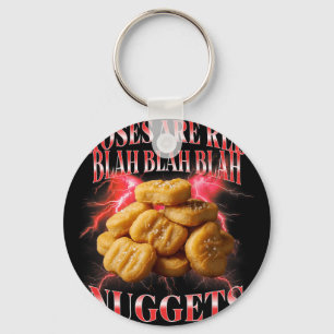 Funny Chicken Nugget Roses Are Red Valentines Day Key Ring