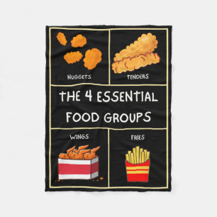Funny Chicken Nuggets Wings Strips Fries Fast Food Fleece Blanket
