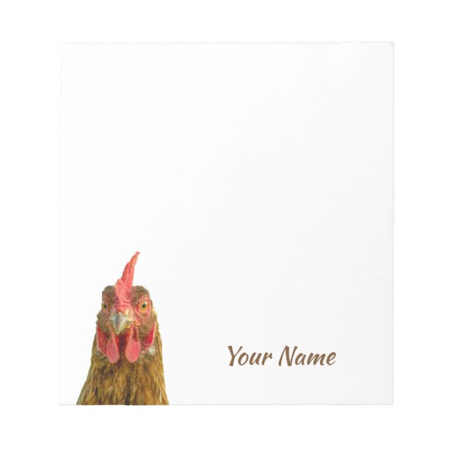 Funny Chicken Personalised Name Notepad (Front)