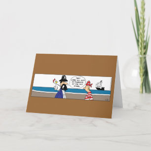 Funny Chicken Pirate Card