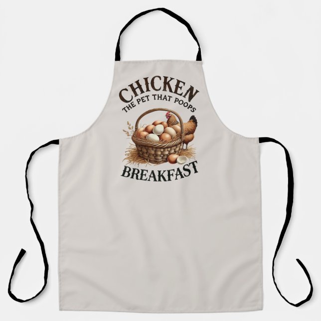 Funny Chicken poop word art  Apron (Front)