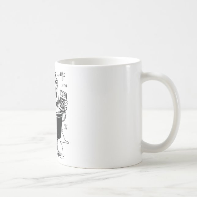 Funny Chicken Pot Holding Calculator Math Teacher  Coffee Mug (Right)