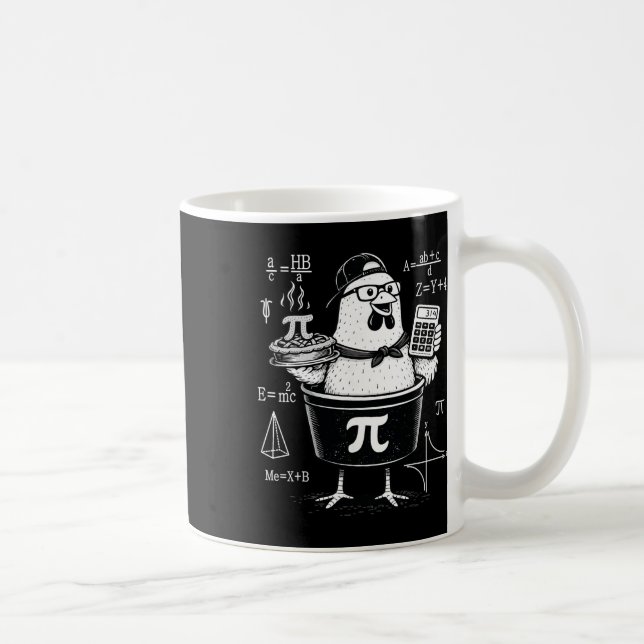 Funny Chicken Pot Holding Calculator Math Teacher  Coffee Mug (Right)