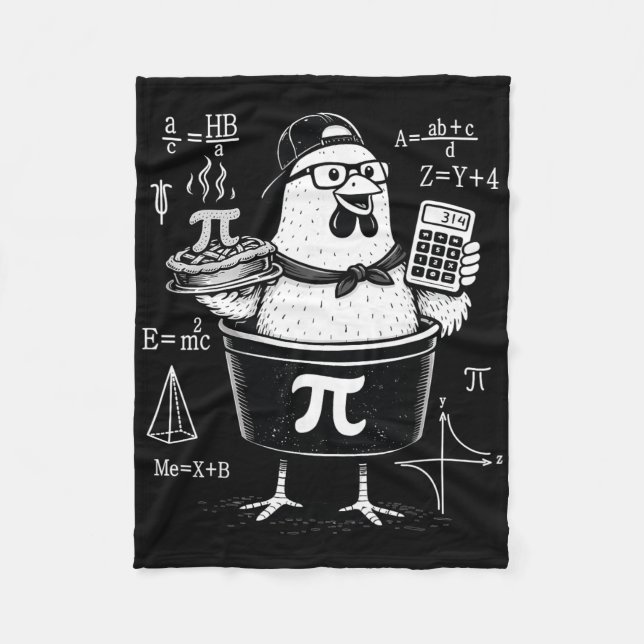 Funny Chicken Pot Holding Calculator Math Teacher  Fleece Blanket (Front)