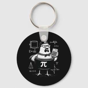 Funny Chicken Pot Holding Calculator Math Teacher  Key Ring