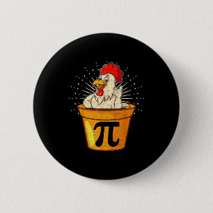 Funny chicken pot math joke for teachers students 6 cm round badge