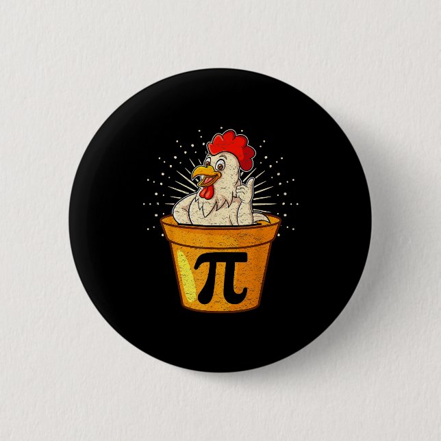 Funny chicken pot math joke for teachers students  6 cm round badge (Front)