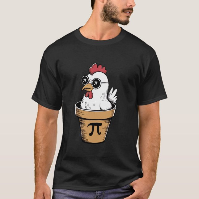 Funny Chicken Pot Pi 3.14 Math Science Pi Symbol T T-Shirt (Front)
