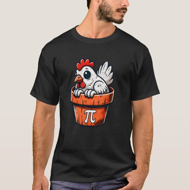 Funny Chicken Pot Pi Day 3.14 Pi Symbol Math Teach T-Shirt (Front)