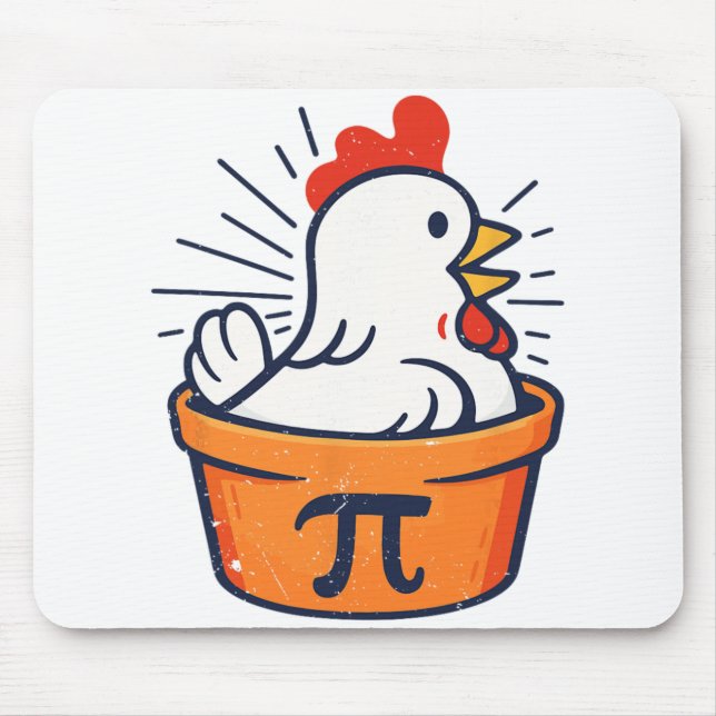 Funny Chicken Pot Pi Day Math Geek Gift  Mouse Mat (Front)