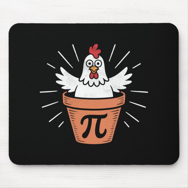 Funny Chicken Pot Pi Day Pie Math Lover Geek 3.14  Mouse Mat (Front)