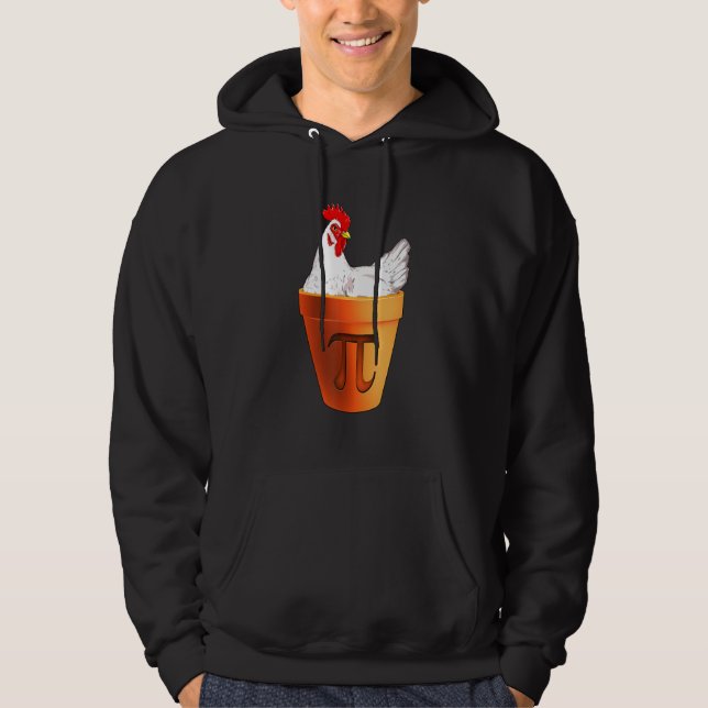 Funny Chicken Pot Pi  Day Pie Math Lover Geek  3 1 Hoodie (Front)