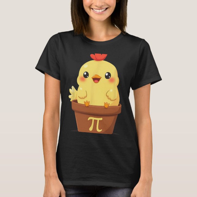 Funny Chicken Pot Pi Day Pie Math Teachers Lover 3 T-Shirt (Front)