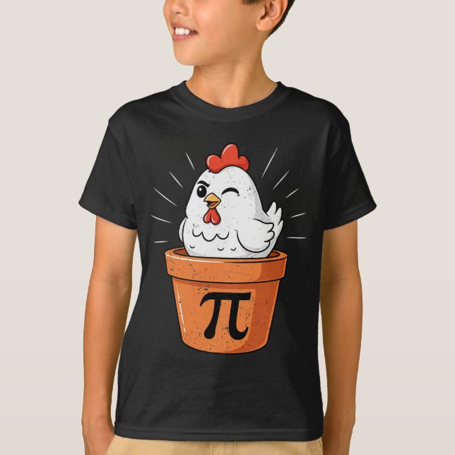 Funny Chicken Pot Pi Shirt Day Pie Math Lover Geek (Front)