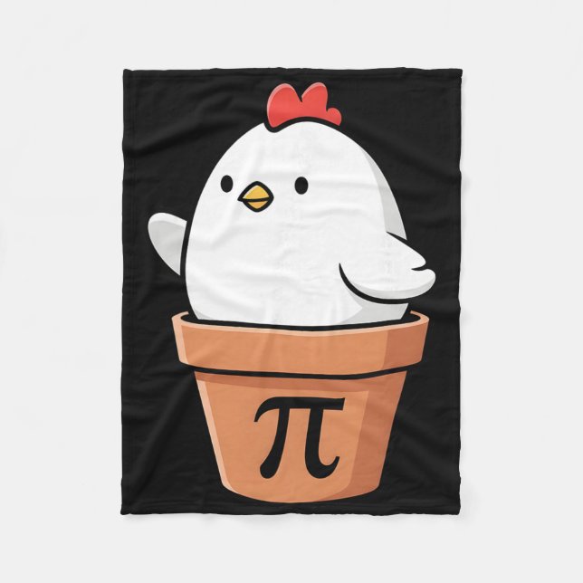 Funny Chicken Pot Pie 3,14 Pi Number Math Teacher  Fleece Blanket (Front)