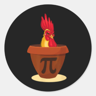 Funny Chicken Pot Pie - Chicken Pi Day 2019 Shirt Classic Round Sticker
