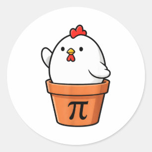 Funny Chicken Pot Pie Happy Pi Day 3.14 Math Teach Classic Round Sticker