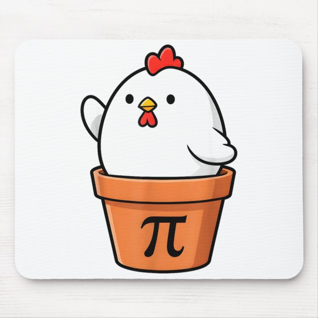 Funny Chicken Pot Pie Happy Pi Day 3.14 Math Teach Mouse Mat (Front)