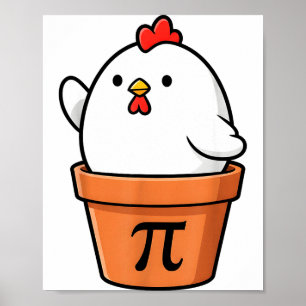 Funny Chicken Pot Pie Happy Pi Day 3.14 Math Teach Poster