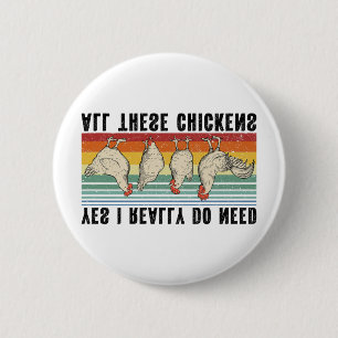 Funny Chicken Poultry Farm Animal Hen Chickens Far 6 Cm Round Badge