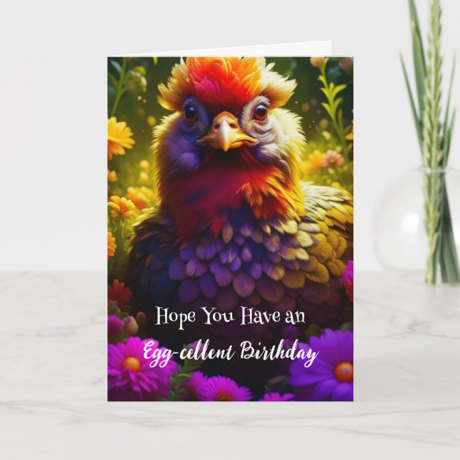 Funny Chicken Pun Birthday Card (Front)