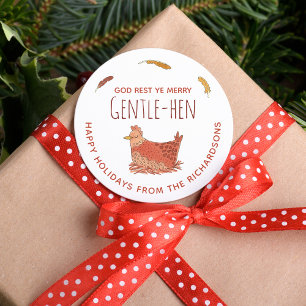 Funny Chicken Pun  Family Christmas Sticker