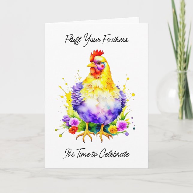 Funny Chicken Puns Birthday Card (Front)