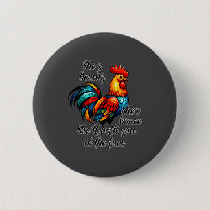Funny Chicken Quote 6 Cm Round Badge